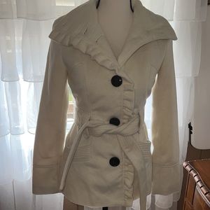 Daytrip NWOT white pea coat w/black buttons size xs super Cute! From BKE worn 1X